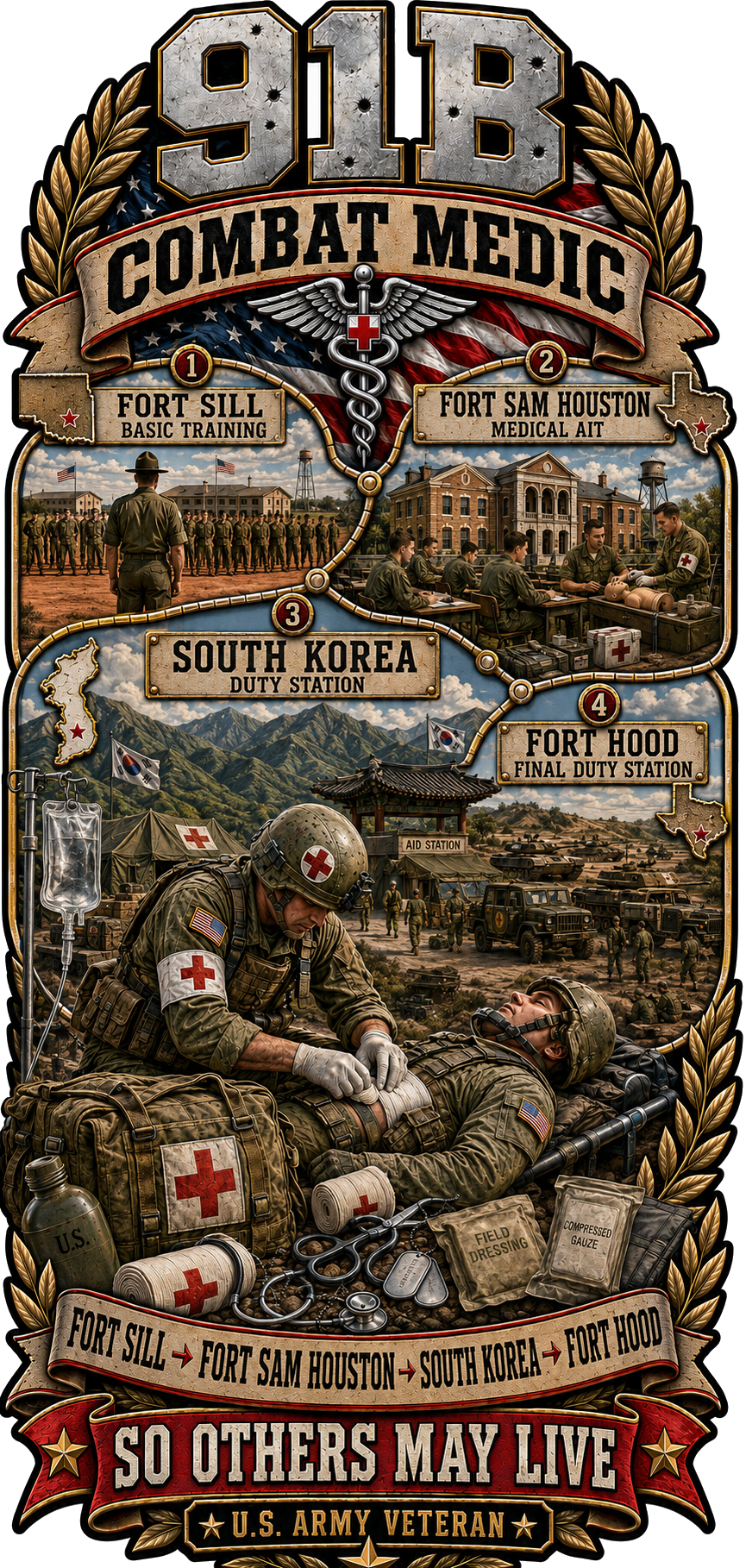 Custom military service story shirt design