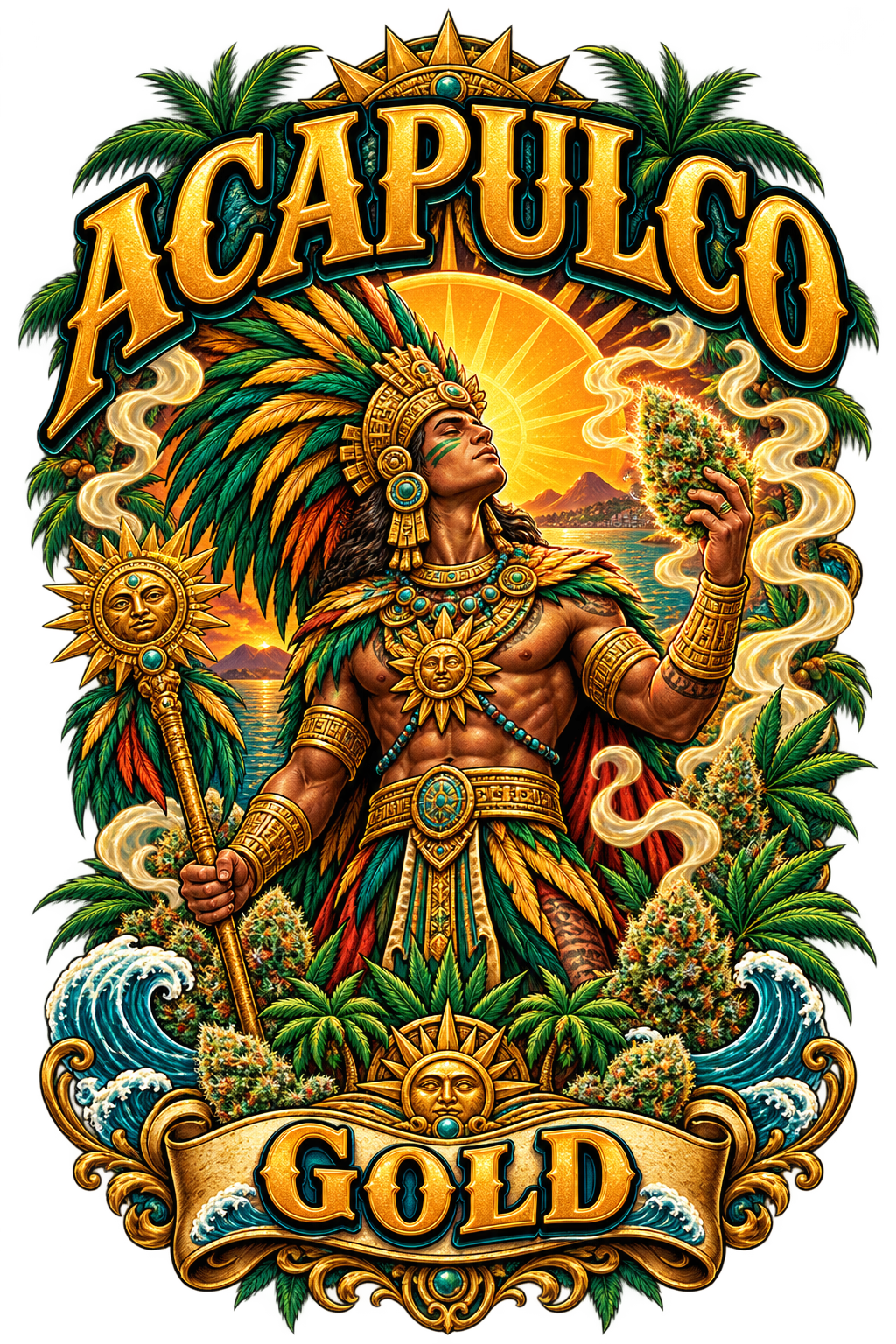 Acapulco Gold graphic T-shirt design