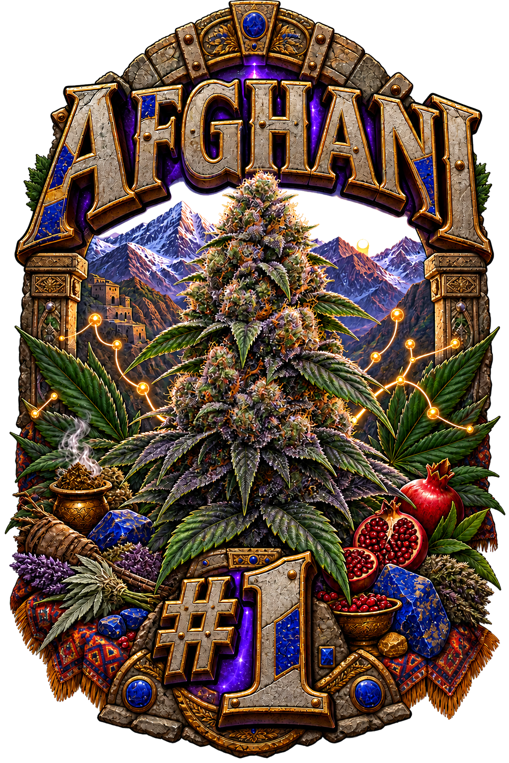 Afghani #1 graphic T-shirt design