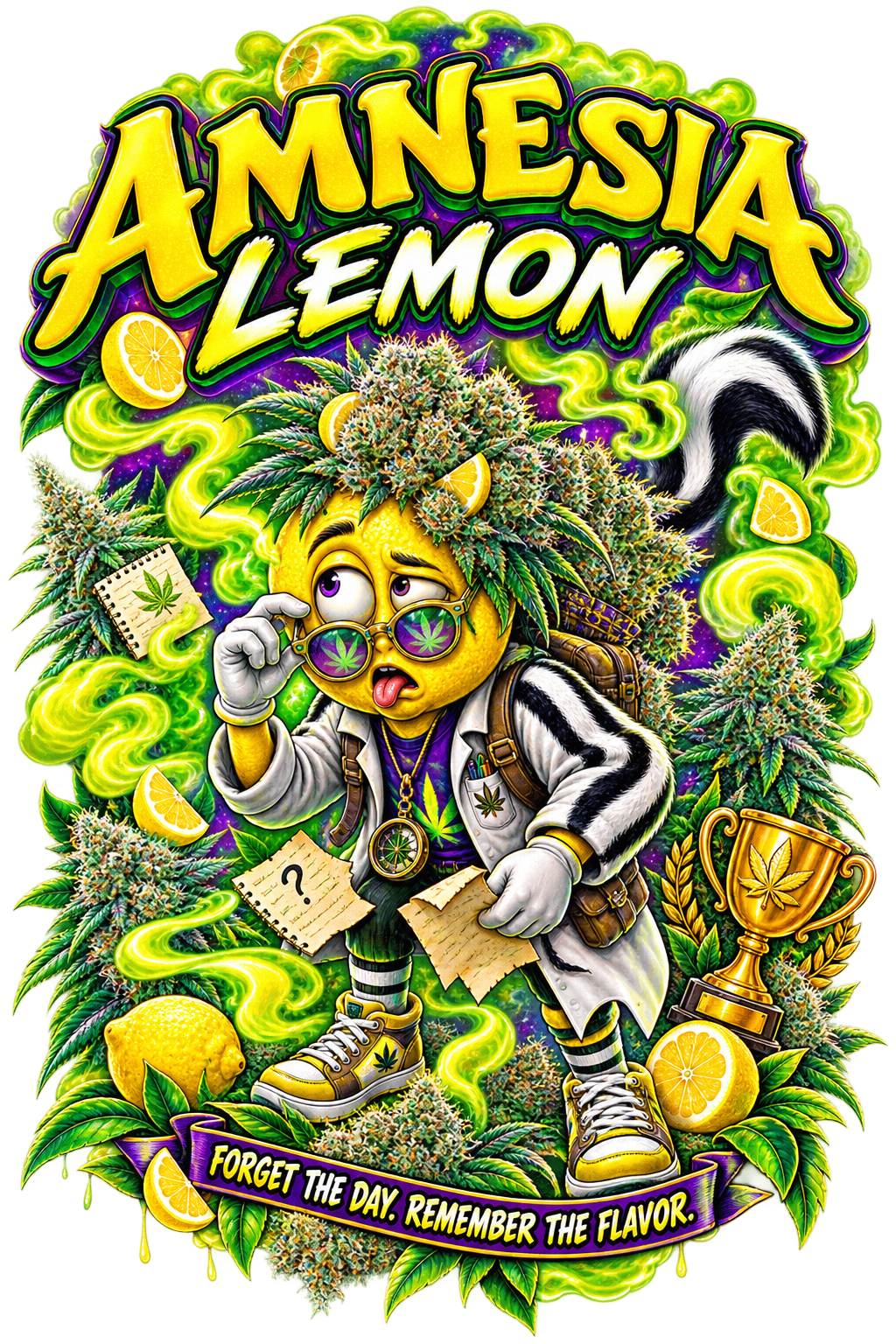 Amnesia Lemon graphic T-shirt design