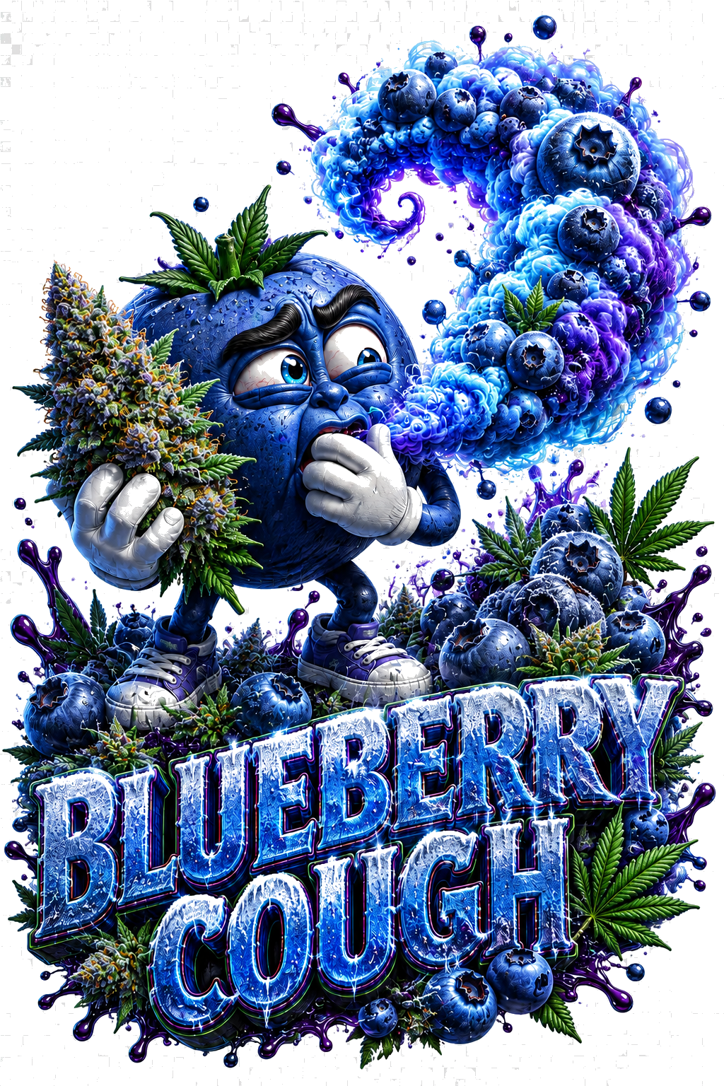Blueberry Cough graphic T-shirt design