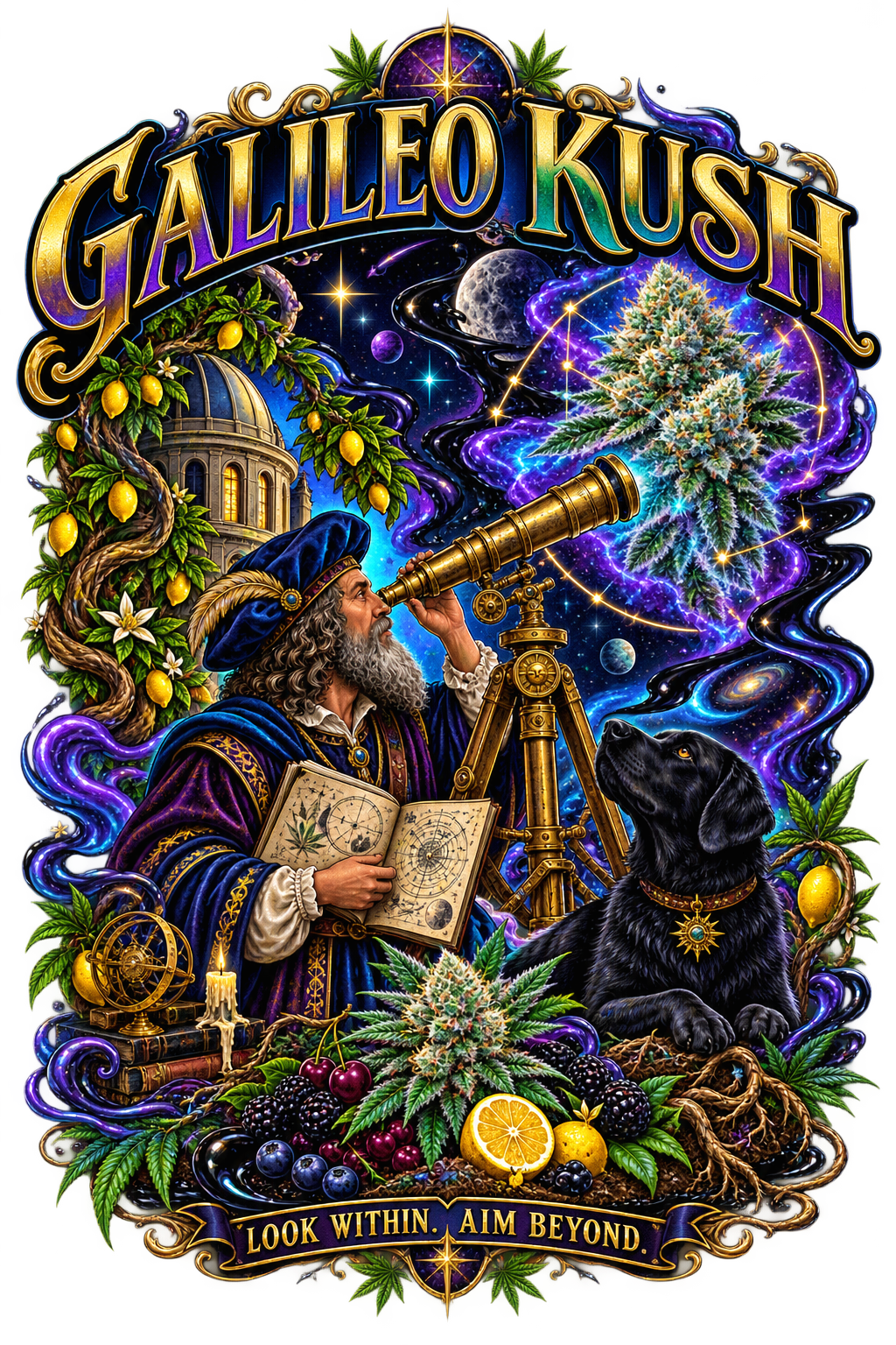Galileo Kush graphic T-shirt design