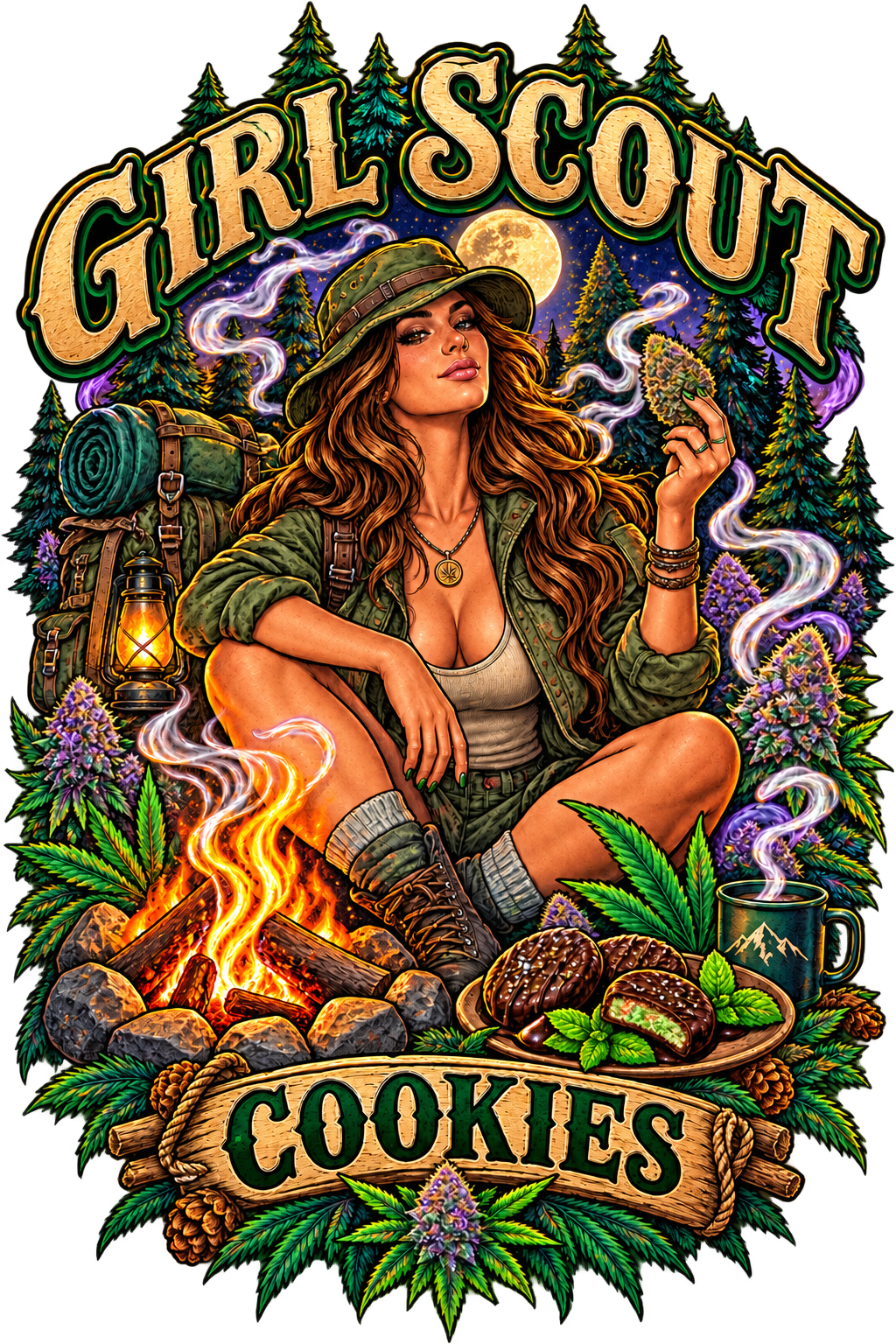 Girl Scout Cookies graphic T-shirt design