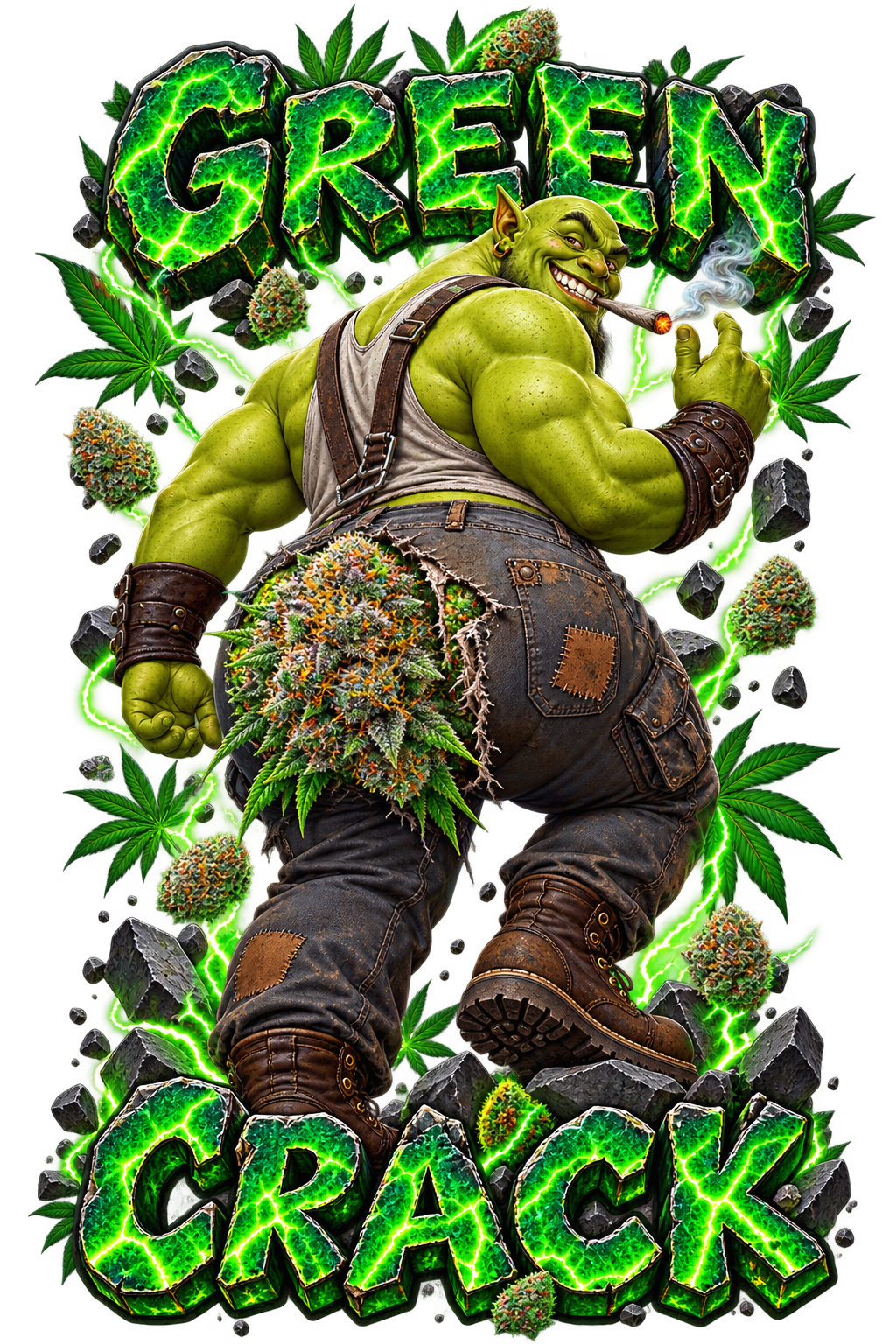 Green Crack graphic T-shirt design