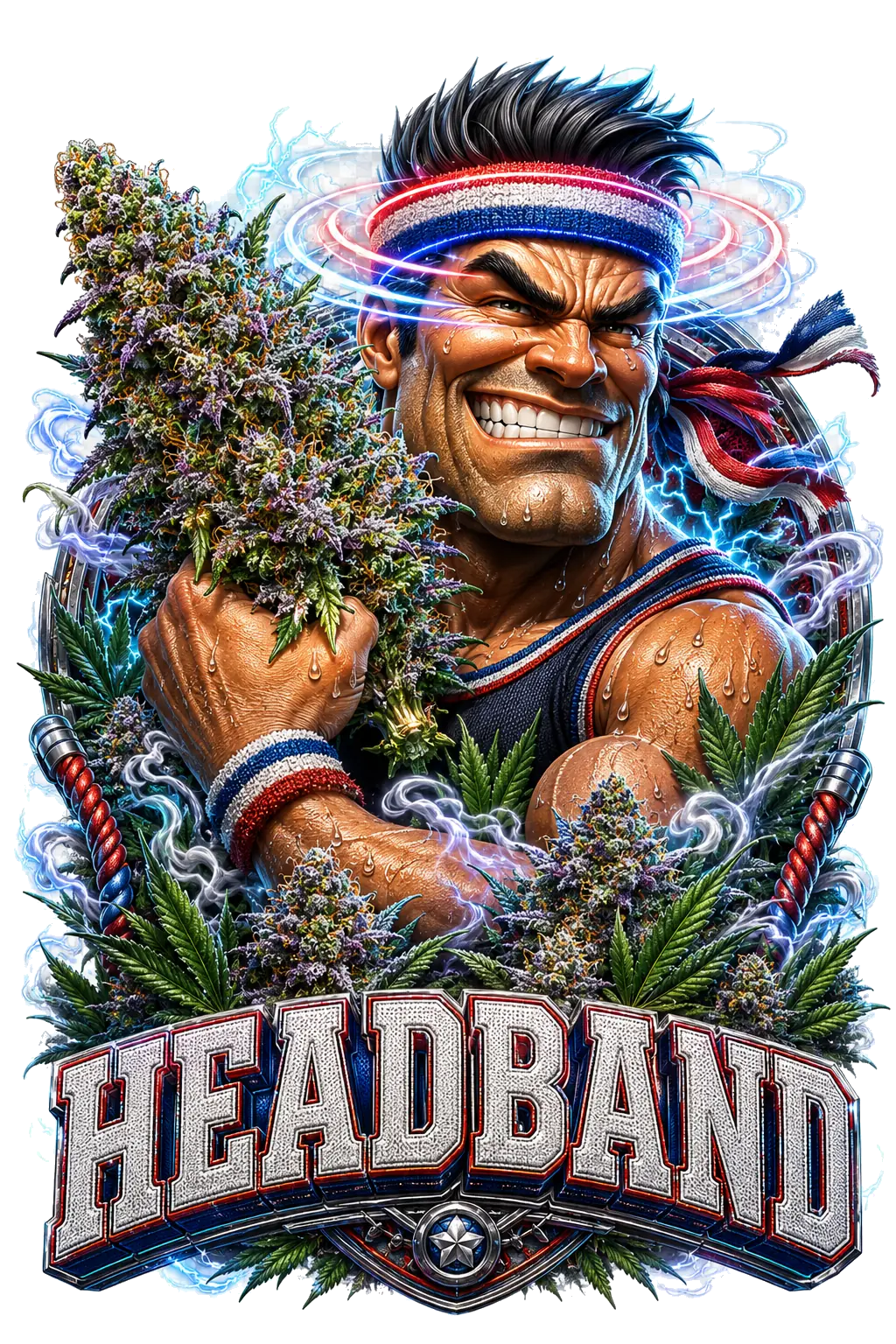 Headband graphic T-shirt design