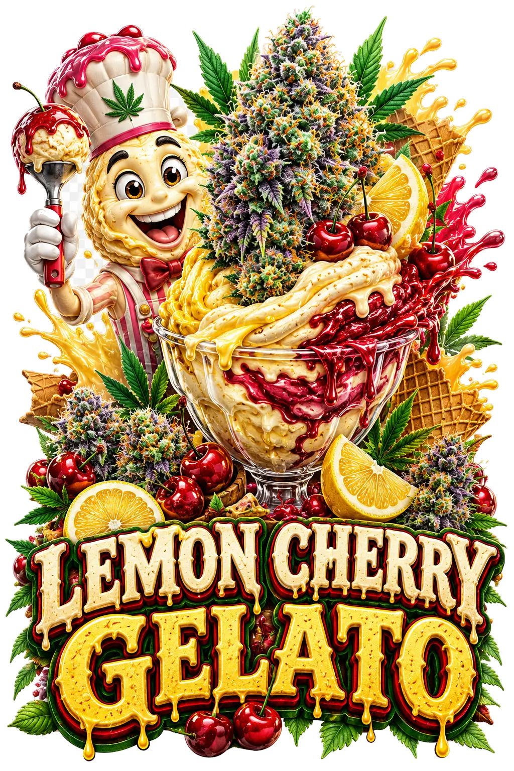 Lemon Cherry Gelato graphic T-shirt design