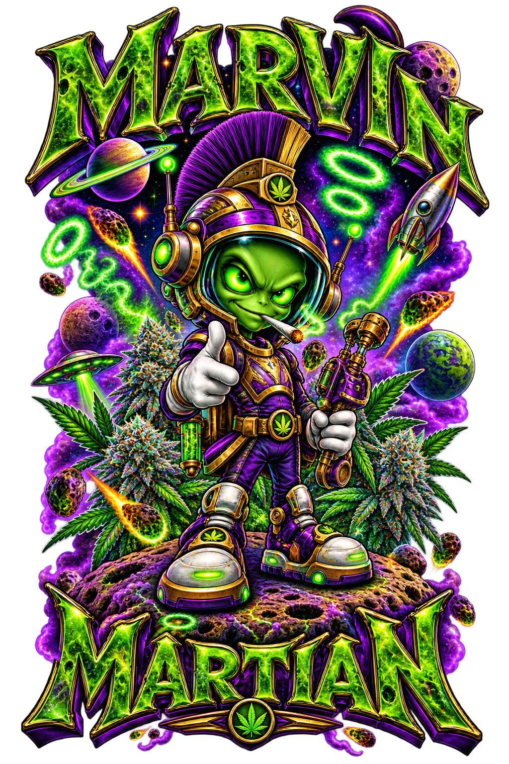 Marvin Martian graphic T-shirt design