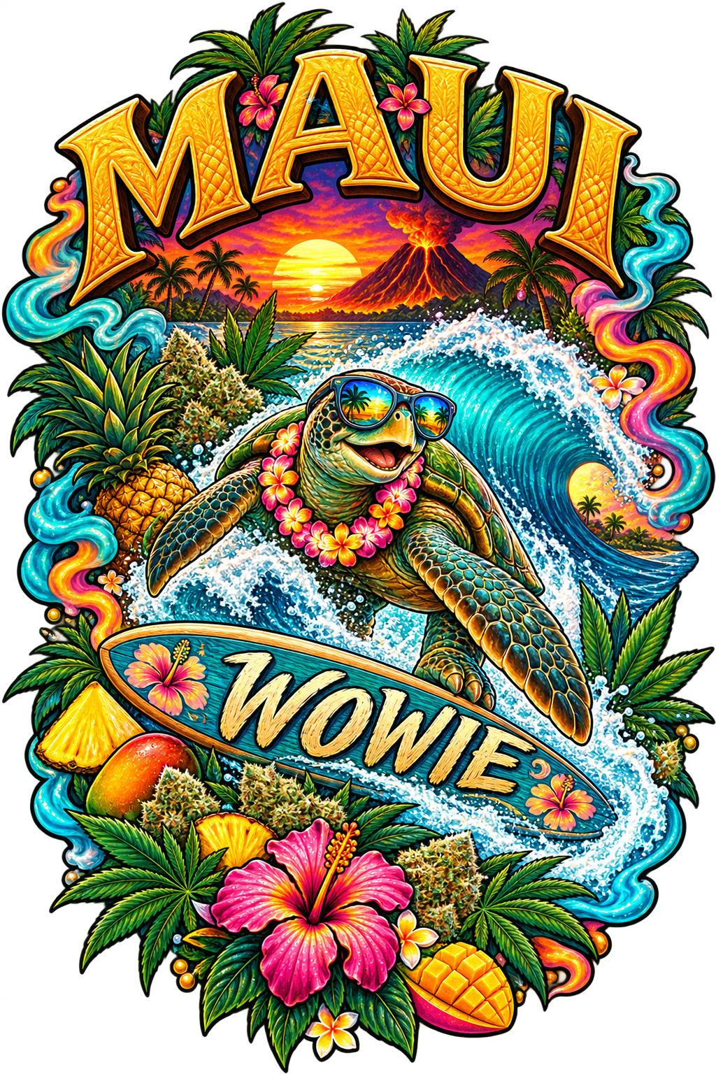 Maui Wowie graphic T-shirt design