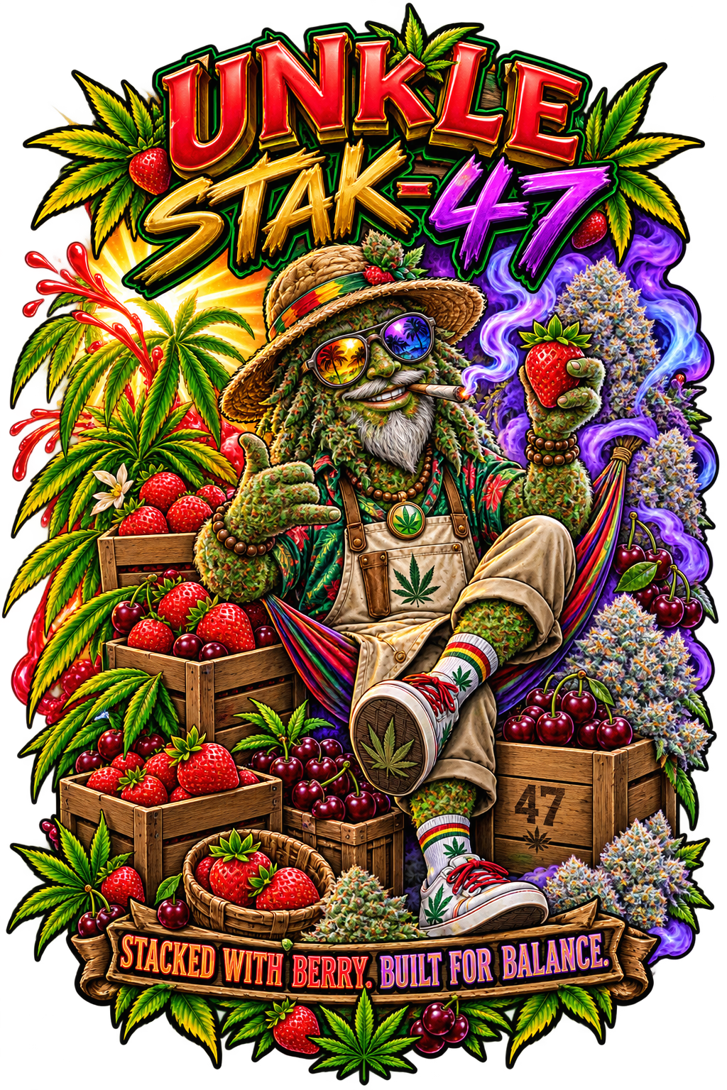 Unkle Stak-47 graphic T-shirt design